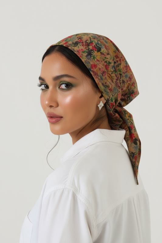 The Silk Elegance Wrap - Warm Floral (2in1)