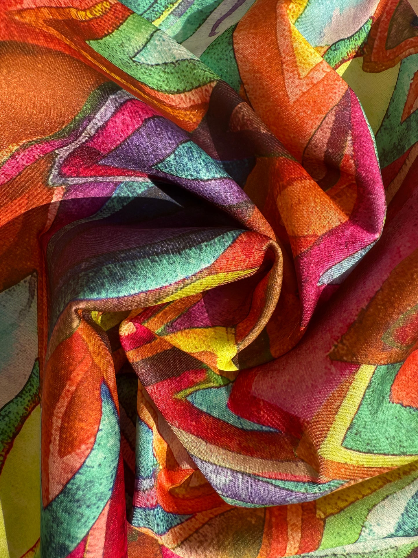 The Silk Elegance Wrap - Colorful Feather